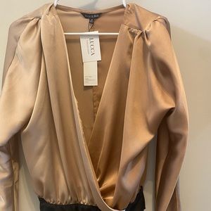 Beautiful two tone blouse bodysuit